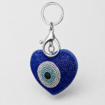 Evil Eye Heart Keychain