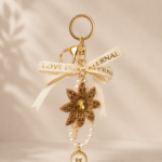 Golden Bloom Bag Charm