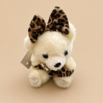 Cream Plush Teddy Bear Bag Charm & Keychain