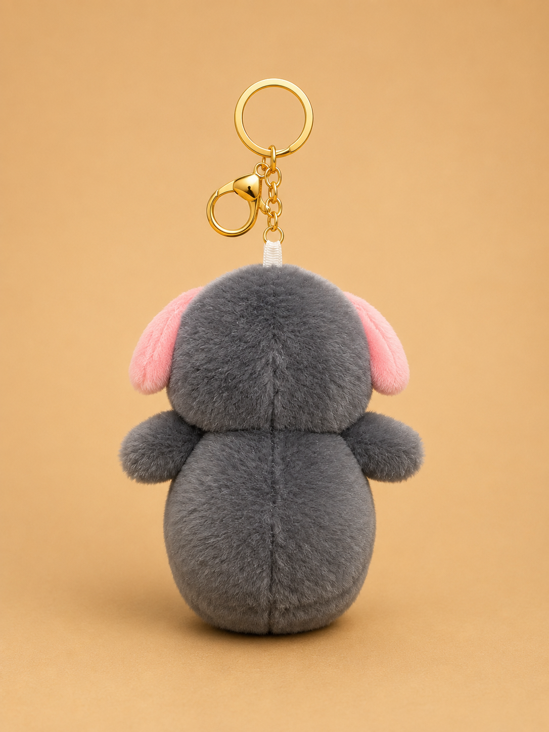 Pink Plush Penguin Bag Charm Keychain - Image 2